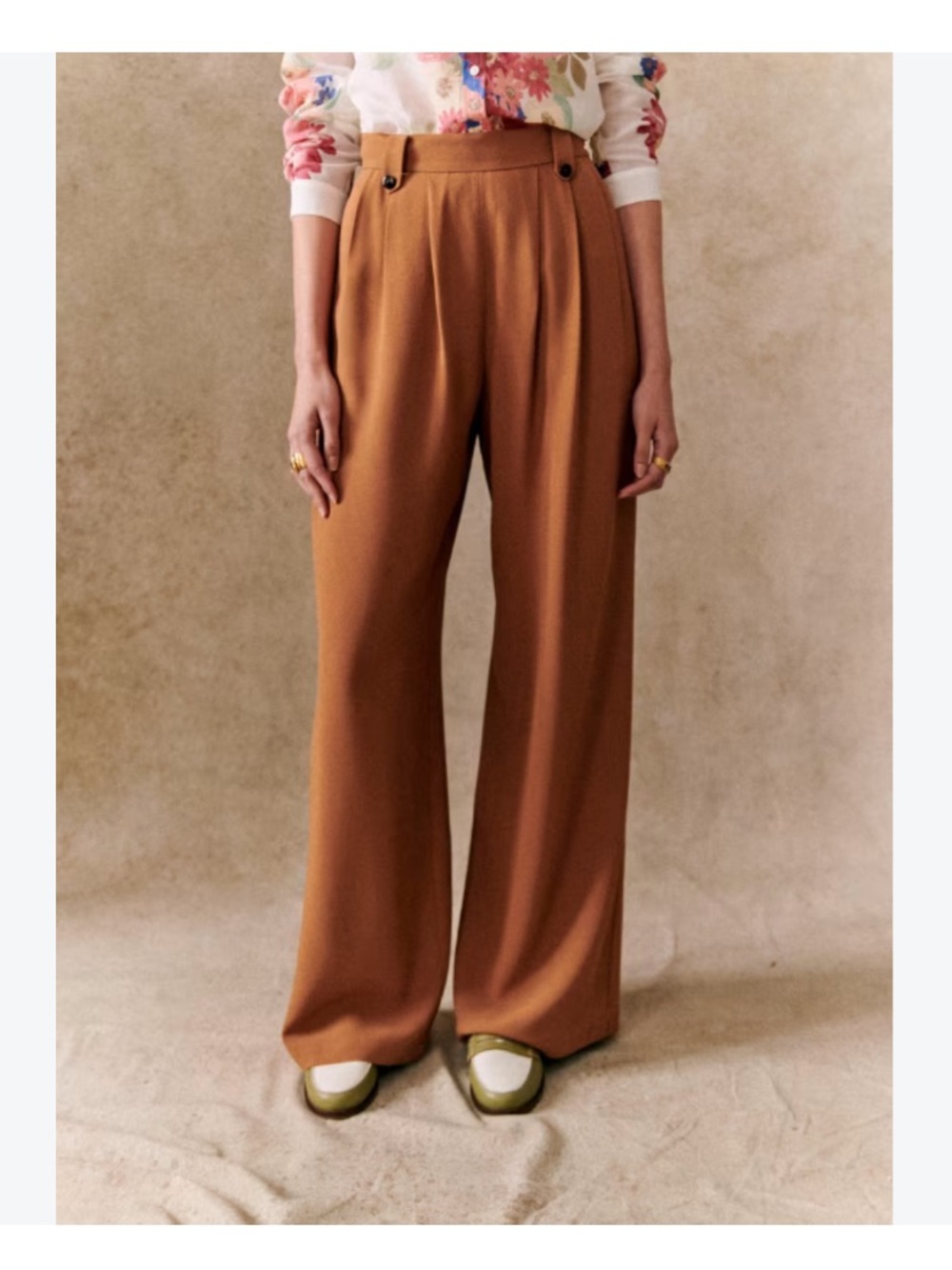 Sezane Loulou Trousers Pant in Coffee Size 4
